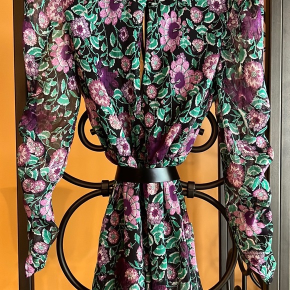 ZARA FLORAL LONG SLEEVE DRESS - Picture 9 of 16